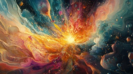 Vibrant Kaleidoscope of Colors in Cosmic Explosion