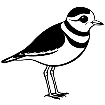 recommend clip art: piping plover  bird on white
