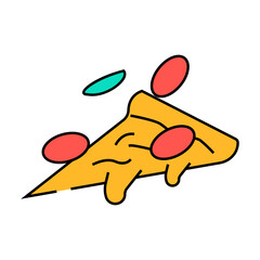 pizza fast food line icon vector. pizza fast food sign. isolated symbol illustration