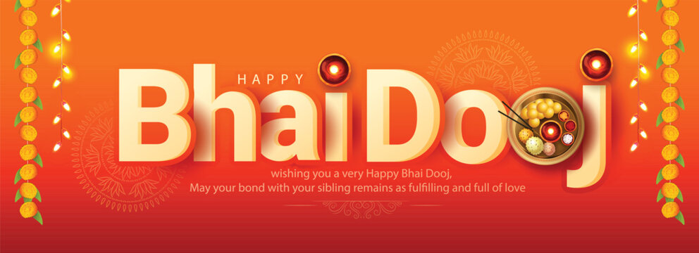 creative poster illustration of bhai dooj with Indian festival background