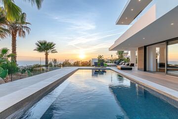 Fototapeta premium modern luxury villa, AI generated