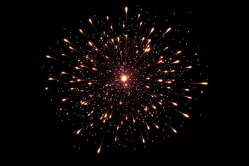 Festive fireworks with brightly shining sparks.
