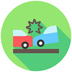 Accident rounded multi color icon, use for UI, UX, app and web development, digital or print. for industry, education, construction, transportation, traffic management theme.