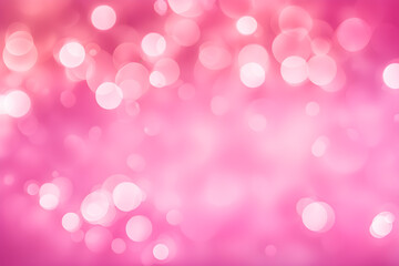 Abstract background of light bokeh blur On pink background.	