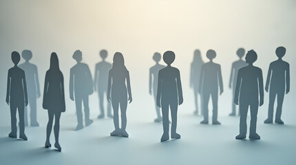 Colorful Paper People Cutouts Symbolizing Unity, Teamwork, and Diversity &ndash; Perfect for Educational, Business, and Creative Design Projects