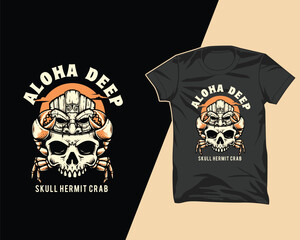 skull hermit crab tshirt design © cithu studio