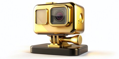 Stunning Image of a Gold Play Button Award for Achievements in Digital Content Creation and Success