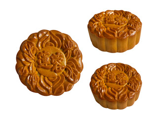 baked lotus paste red bean green tea durian color mooncake with egg yolk in traditional shape lantern china mid autumn festival halal product pastry sweet vegan gluten free food menu cafe restaurant