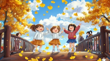Cute little girl in autumn