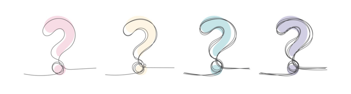 continues line thin mark question flat color