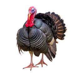 Majestic Thanksgiving Turkey: A proud and dignified wild turkey with its vibrant plumage, ready for a festive feast.  