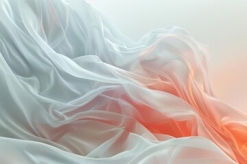 Obraz premium Abstract flowing fabric design with soft colors, white isolate background