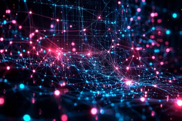 Obraz premium Digital Technology background of data and network