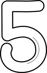 Doodle number 5 for coloring.