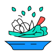 salad fast food line icon vector. salad fast food sign. isolated symbol illustration