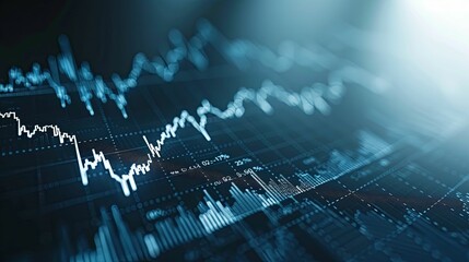 A Close-Up View of a Stock Market Chart Displaying Fluctuating Prices and Trends