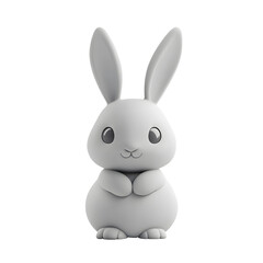 cute 3D bunny isolated on transparent background