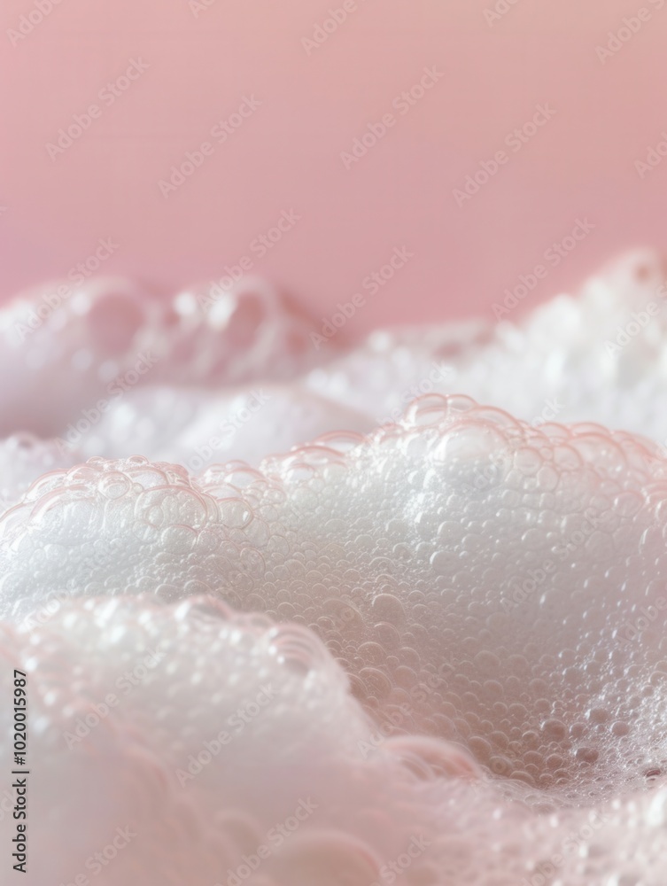 Fototapete soft, white bubbles form a fluffy foam surface in a relaxing bath, inviting moments of calm and pamp