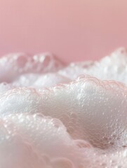 Fototapeta premium Soft, white bubbles form a fluffy foam surface in a relaxing bath, inviting moments of calm and pampering during a restful soak. Generative AI