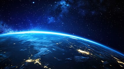 Obraz premium Beautiful Earth View from Space at Night