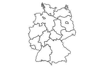 Map of Germany outline vector design isolated white background