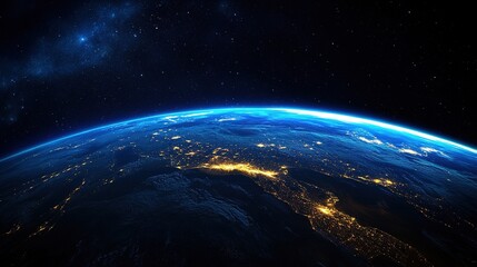 Fototapeta premium Stunning View of Earth from Space at Night