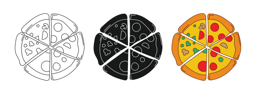 pizza slice circle vector design