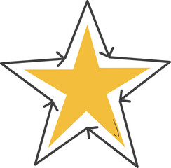 Obraz premium Simple learning to draw a yellow star.
