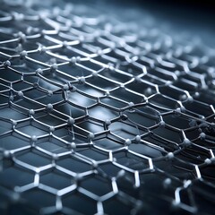 Obraz premium Close-Up of a Graphene Sheet: One-Atom-Thick Carbon Hexagonal Lattice