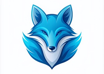 Obraz premium Stylish Blue Fox Logo Design for Branding, Business Identity, and Creative Projects in Vector Format