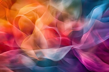 Obraz premium Abstract Swirling Pattern of Colorful Transparent Fabric