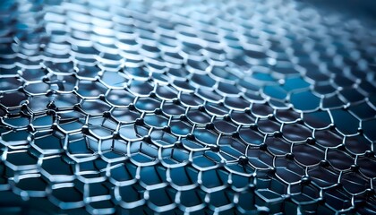 Naklejka premium Close-Up of a Graphene Sheet: One-Atom-Thick Carbon Hexagonal Lattice