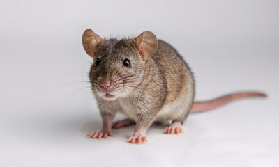 grey rat     isolated on white background