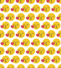 pattern emoticons love cute