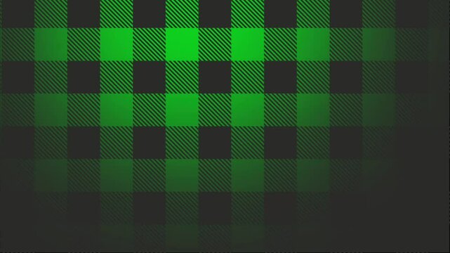 Buffalo plaid fabric animation in green and black color. Concept of christmas, birthday, and holiday background.