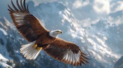 Majestic Eagle Soaring Through the Bright Sky