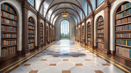 Fototapeta premium Cozy High-Fidelity Library with Inviting Ambience