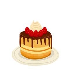 pancake with whip cream straberry for printing, fabric, baking, icon, design source