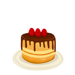 pancake chocolate and straberry  for printing, fabric, baking, icon, design source