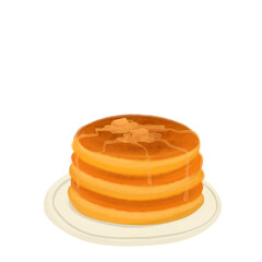 classic pancake with butter for printing, fabric, baking, icon, design source
