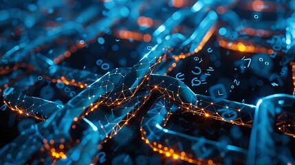 Innovative blockchain technology background featuring cryptocurrency fintech network, programming elements, and abstract segwit design