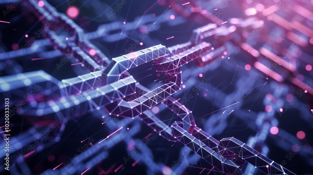 Wall mural innovative blockchain technology background featuring cryptocurrency fintech network, programming el