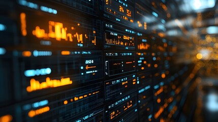 Stock market investors focusing on blockchain technology for long-term business growth, sleek vector style