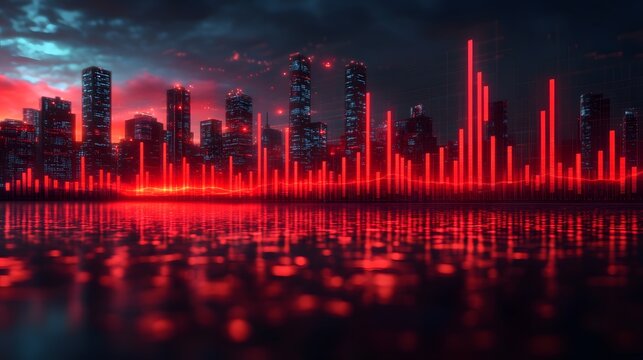 Global investment strategies shifting towards tech stocks and innovative industries, flat vector design