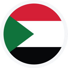 Fototapeta premium Flag of Sudan. Round vector icon for mobile apps or web design. Flat style
