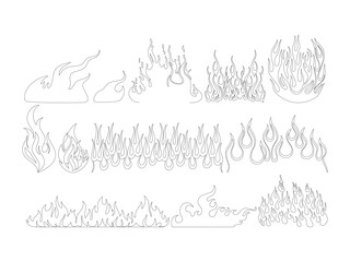 big fire flame outline