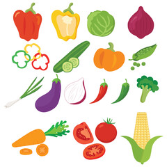 set of vegetable flat design