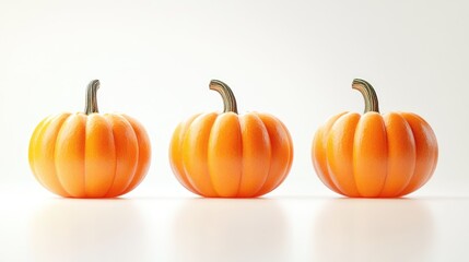 Obraz premium Glowing pumpkins on white background