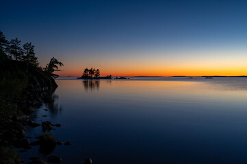 Beautiful sunset over Lake Vattern Vastanvik Motala Sweden