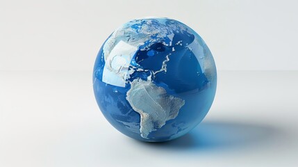 Abstract blue globe with glowing continents and light effects, representing global connectivity, technology, and digital networks – ideal for business, tech, or communication-themed designs.